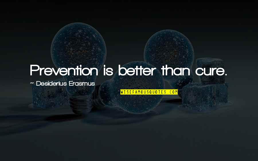 Prevention Better Than Cure Quotes By Desiderius Erasmus: Prevention is better than cure.