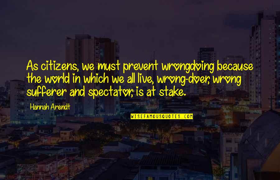 Prevent'st Quotes By Hannah Arendt: As citizens, we must prevent wrongdoing because the Prevent'st Quotes By Hannah Arendt: As citizens, we must prevent wrongdoing because the