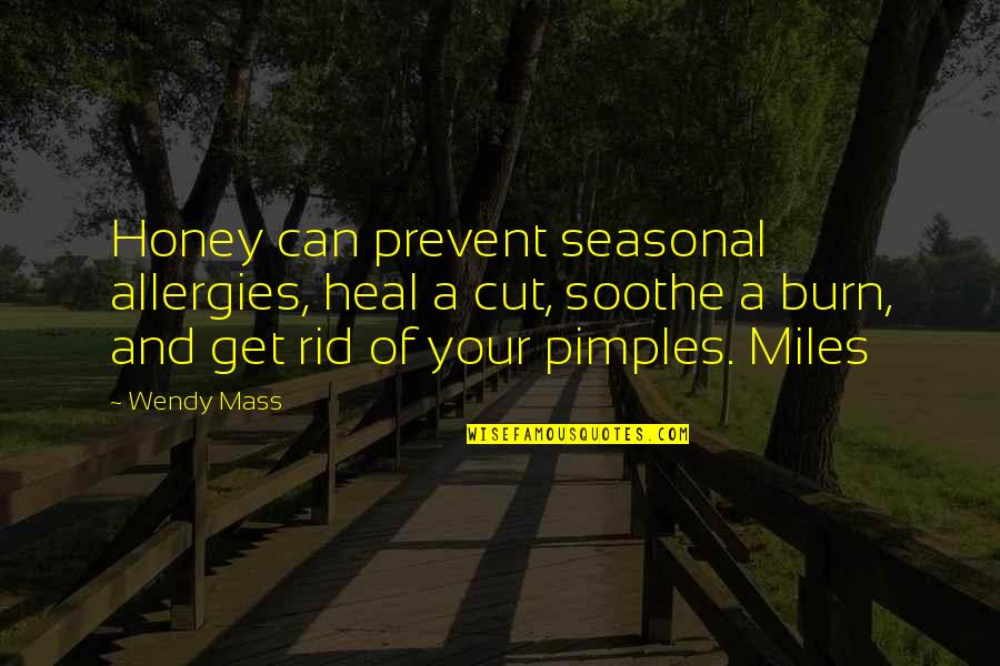 Prevent'st Quotes By Wendy Mass: Honey can prevent seasonal allergies, heal a cut, Prevent'st Quotes By Wendy Mass: Honey can prevent seasonal allergies, heal a cut,