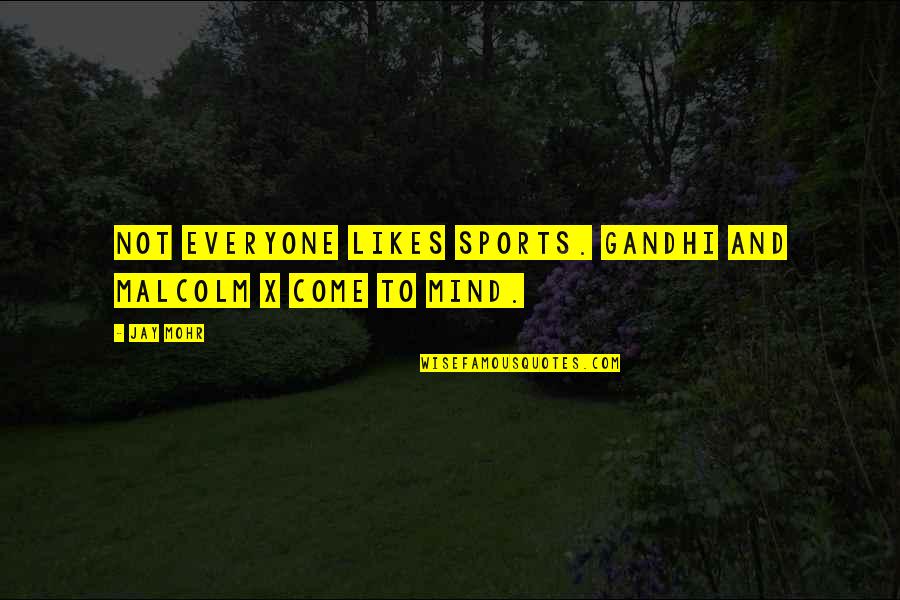 Priased Quotes By Jay Mohr: Not everyone likes sports. Gandhi and Malcolm X