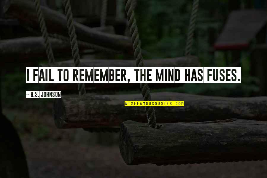 Price Hikes Quotes By B.S. Johnson: I fail to remember, the mind has fuses.
