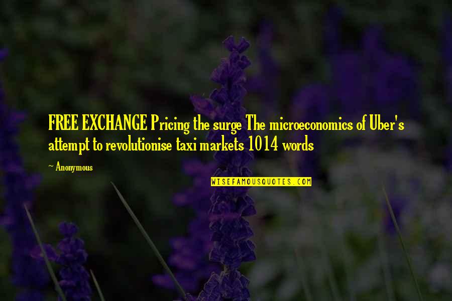 Pricing Quotes By Anonymous: FREE EXCHANGE Pricing the surge The microeconomics of