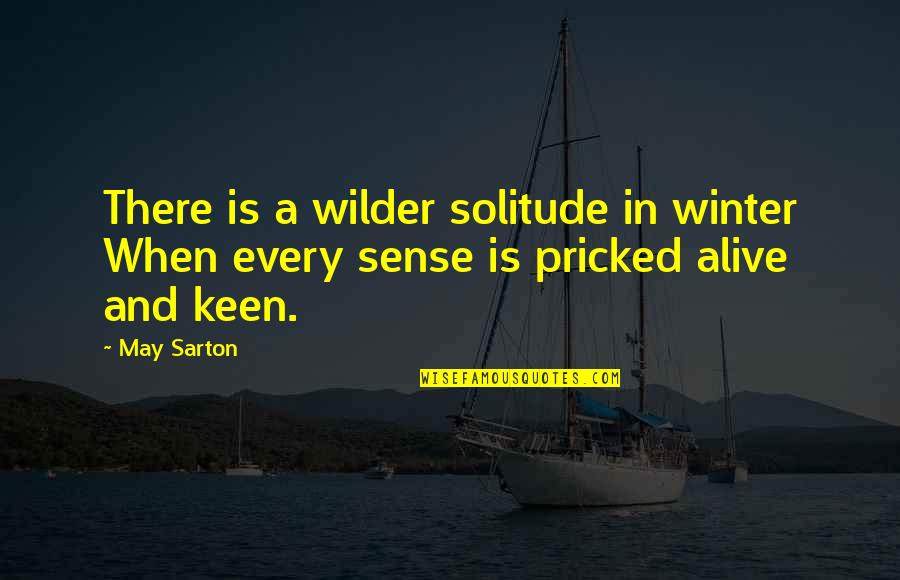 Pricked Quotes By May Sarton: There is a wilder solitude in winter When