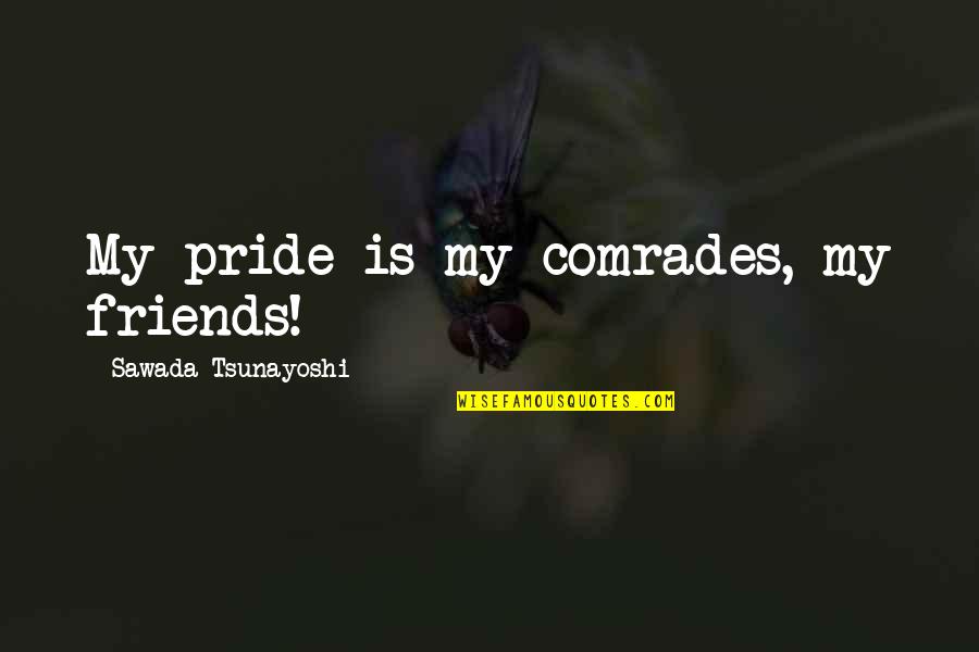 Pride And Friendship Quotes By Sawada Tsunayoshi: My pride is my comrades, my friends! Pride And Friendship Quotes By Sawada Tsunayoshi: My pride is my comrades, my friends!