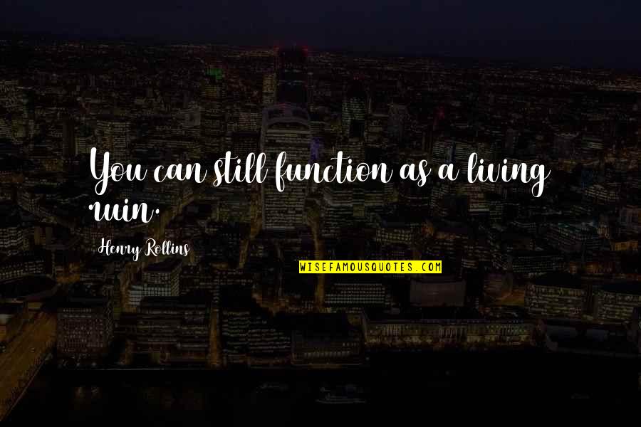 Pride And Prejudice Love Quotes By Henry Rollins: You can still function as a living ruin.