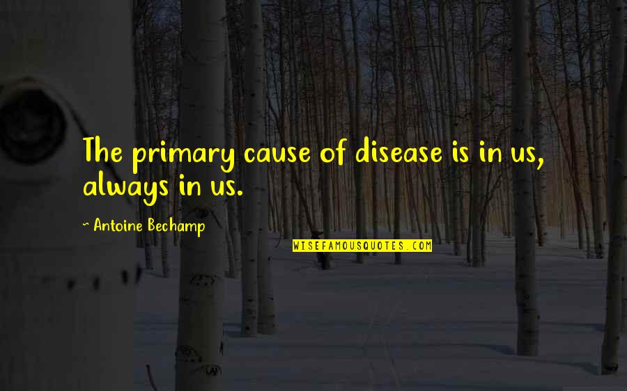 Primaries Quotes By Antoine Bechamp: The primary cause of disease is in us,