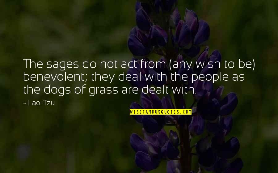 Prime Minister John Thompson Quotes By Lao-Tzu: The sages do not act from (any wish