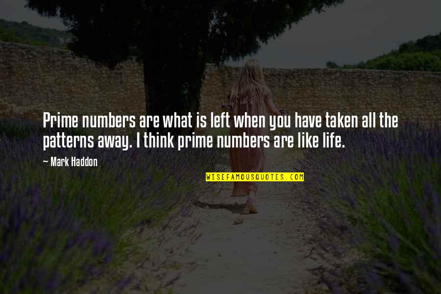 Prime Of Life Quotes By Mark Haddon: Prime numbers are what is left when you