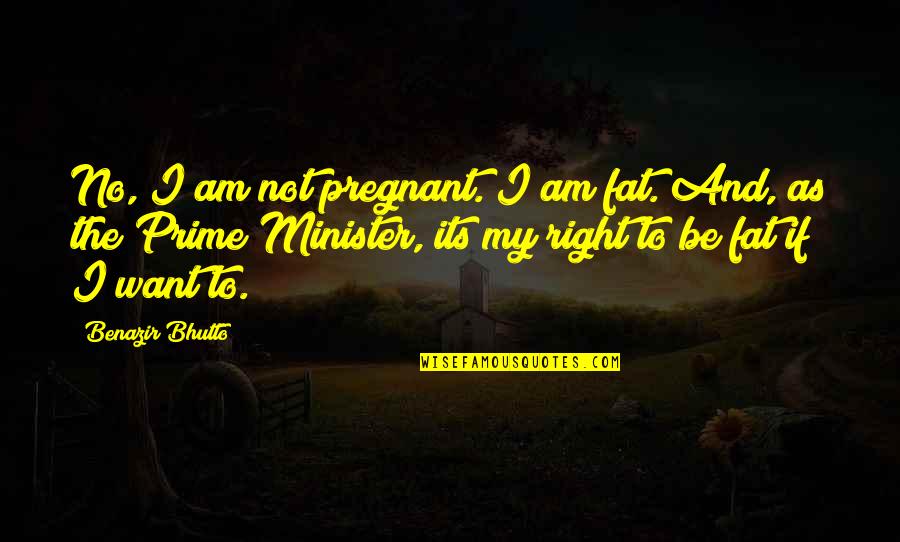 Prime Quotes By Benazir Bhutto: No, I am not pregnant. I am fat.