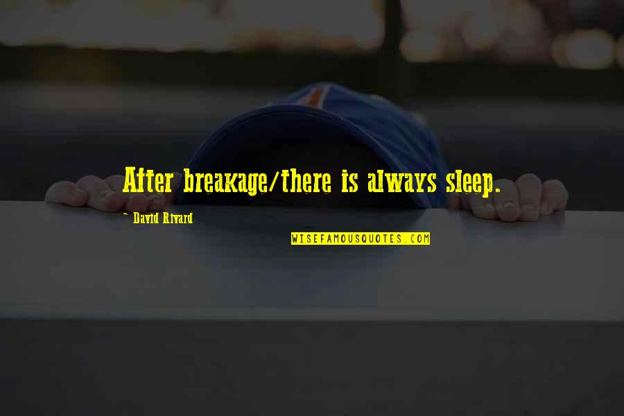 Primidone Quotes By David Rivard: After breakage/there is always sleep.