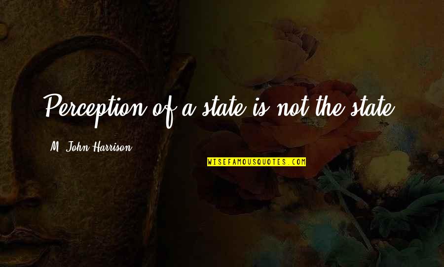 Primitive Man Quotes By M. John Harrison: Perception of a state is not the state.