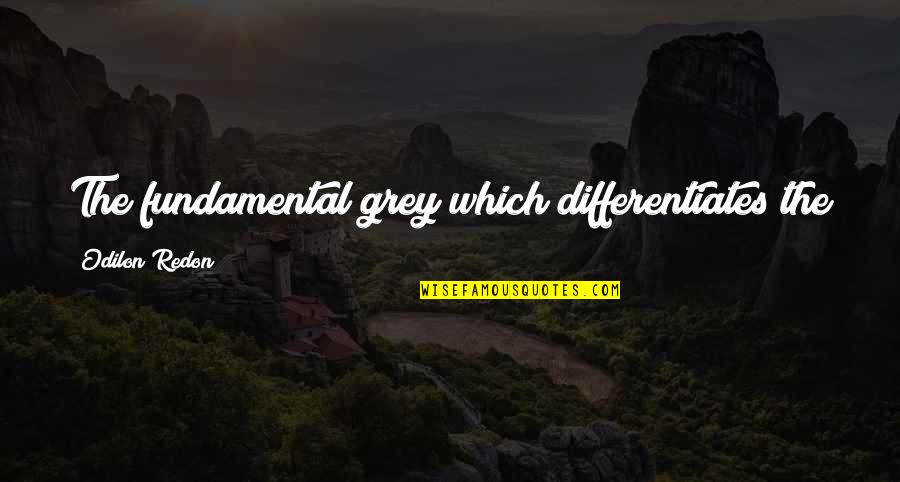 Primjeri Pridjeva Quotes By Odilon Redon: The fundamental grey which differentiates the masters, expresses