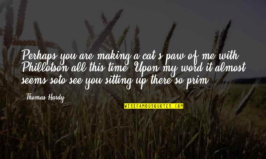 Prim's Quotes By Thomas Hardy: Perhaps you are making a cat's paw of