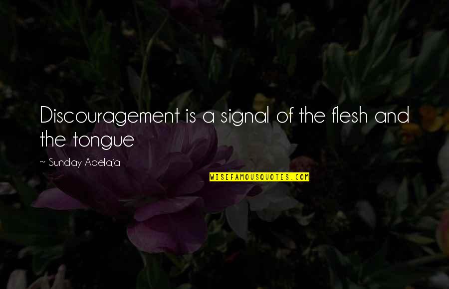 Prince Of Persia Dastan Quotes By Sunday Adelaja: Discouragement is a signal of the flesh and Prince Of Persia Dastan Quotes By Sunday Adelaja: Discouragement is a signal of the flesh and