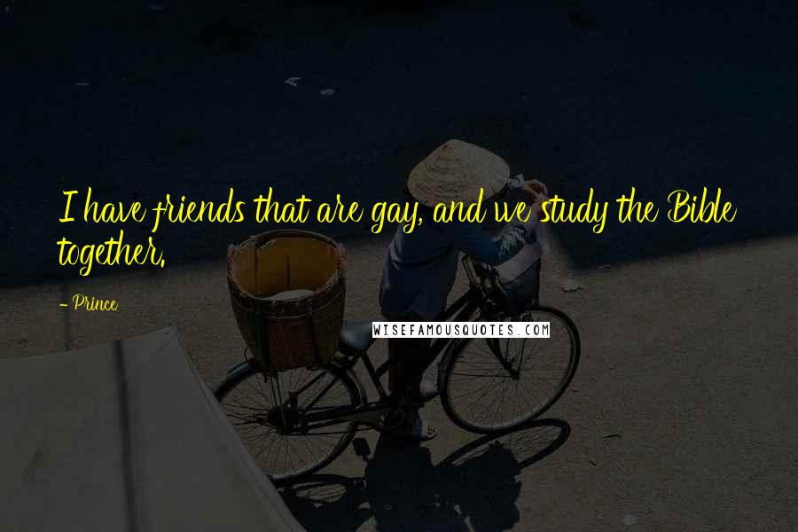 Prince quotes: I have friends that are gay, and we study the Bible together.