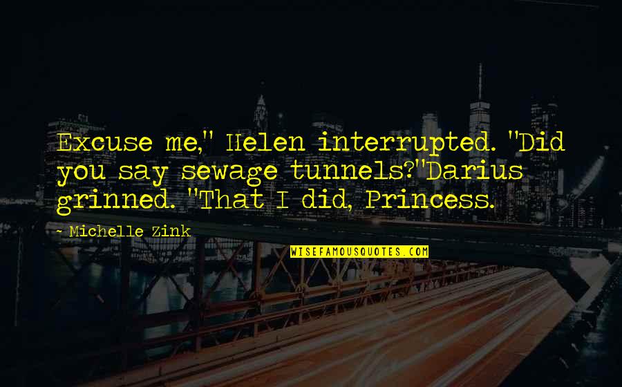 Princess And I Quotes By Michelle Zink: Excuse me," Helen interrupted. "Did you say sewage