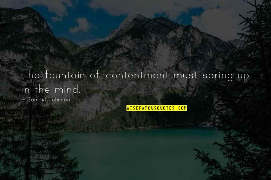 Princess Charm School Quotes By Samuel Johnson: The fountain of contentment must spring up in