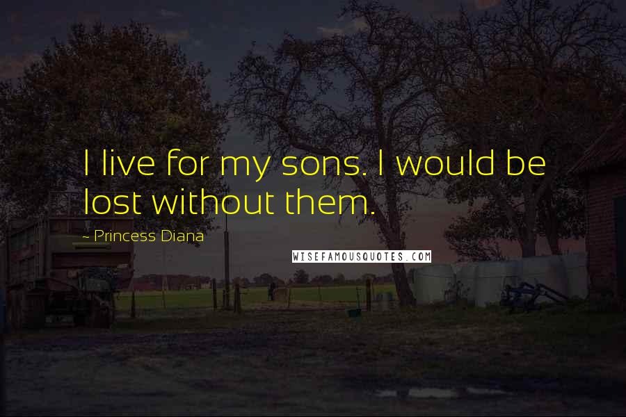 Princess Diana quotes: I live for my sons. I would be lost without them.