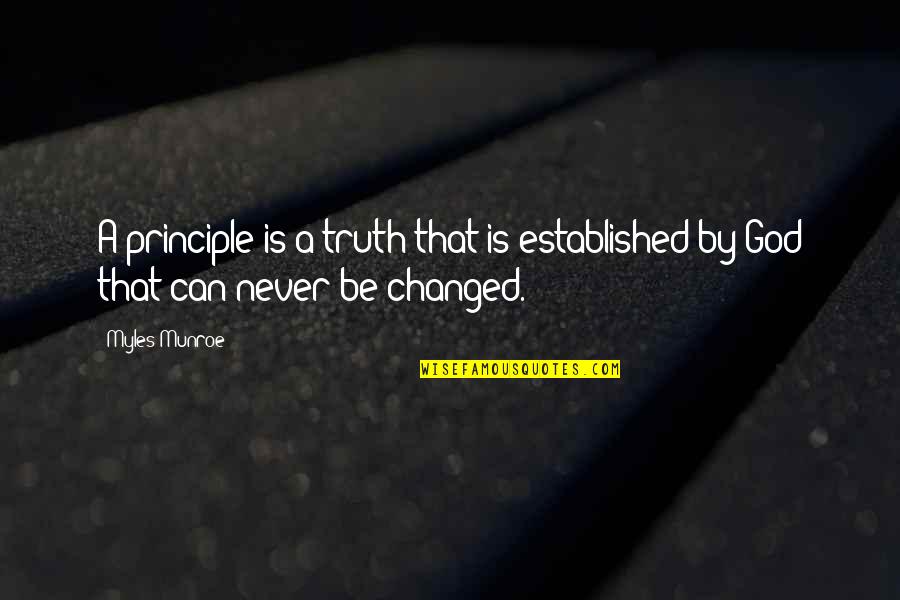 Principles Of Truth Quotes By Myles Munroe: A principle is a truth that is established