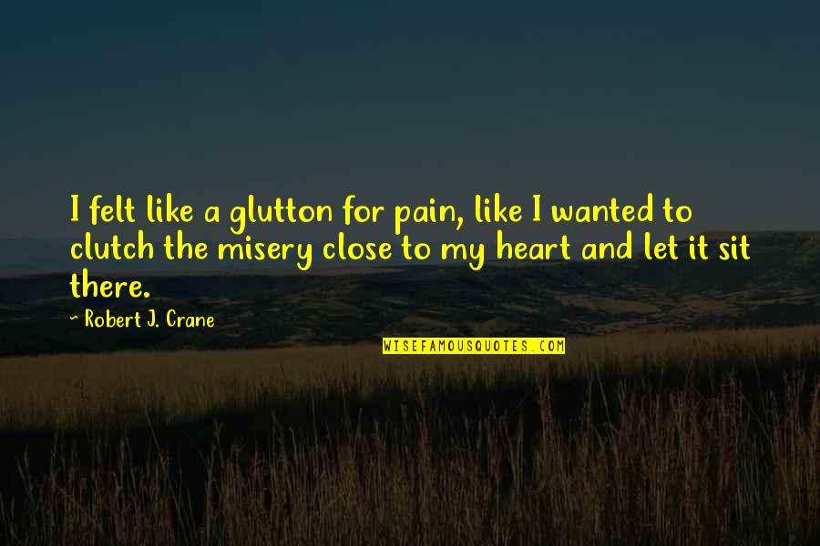 Prinsenpark Quotes By Robert J. Crane: I felt like a glutton for pain, like Prinsenpark Quotes By Robert J. Crane: I felt like a glutton for pain, like