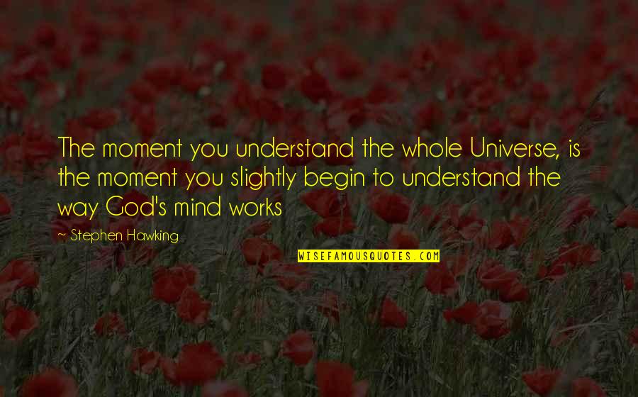 Printf Output Quotes By Stephen Hawking: The moment you understand the whole Universe, is