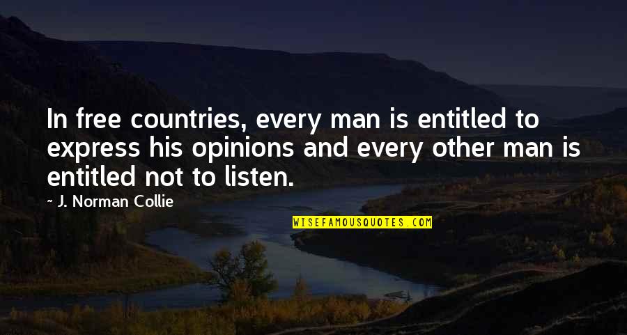 Prinzenbad Quotes By J. Norman Collie: In free countries, every man is entitled to