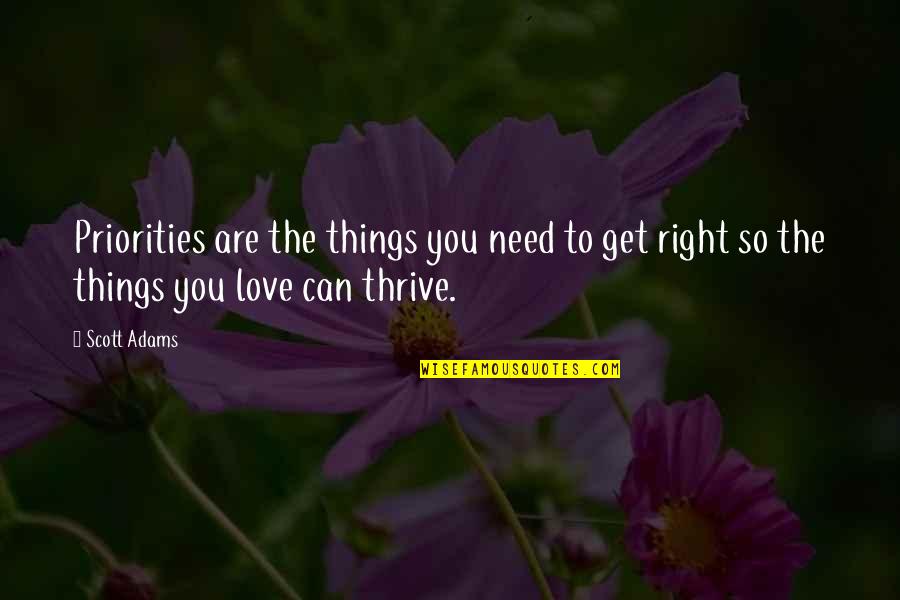 Priorities Over Love Quotes By Scott Adams: Priorities are the things you need to get