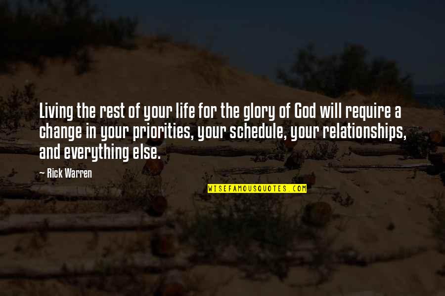 Priorities Will Change Quotes By Rick Warren: Living the rest of your life for the Priorities Will Change Quotes By Rick Warren: Living the rest of your life for the
