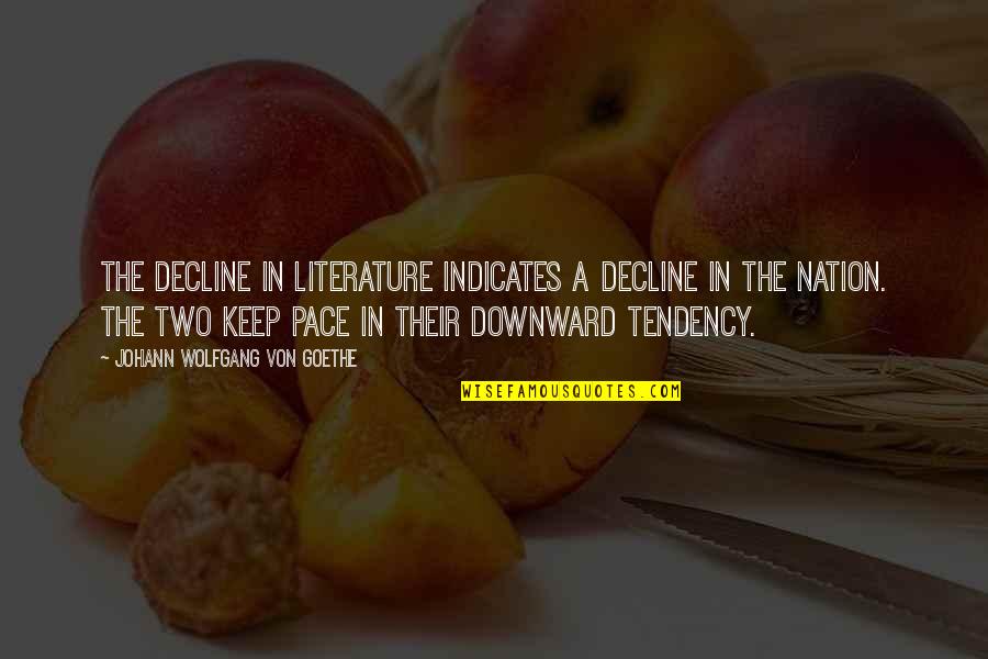 Prioritizing Family Over Work Quotes By Johann Wolfgang Von Goethe: The decline in literature indicates a decline in