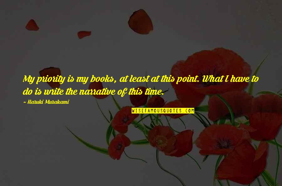 Priority Best Quotes By Haruki Murakami: My priority is my books, at least at