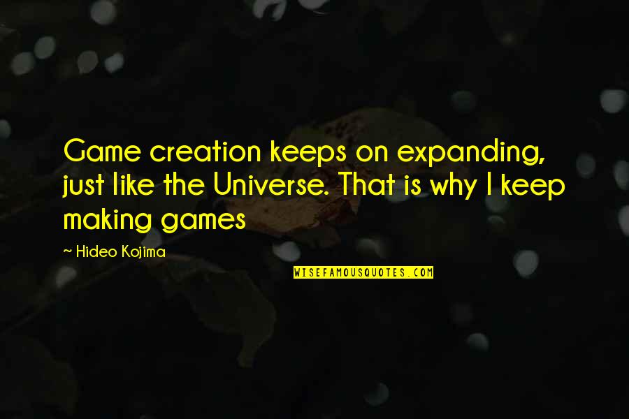 Prirodan Broj Quotes By Hideo Kojima: Game creation keeps on expanding, just like the Prirodan Broj Quotes By Hideo Kojima: Game creation keeps on expanding, just like the
