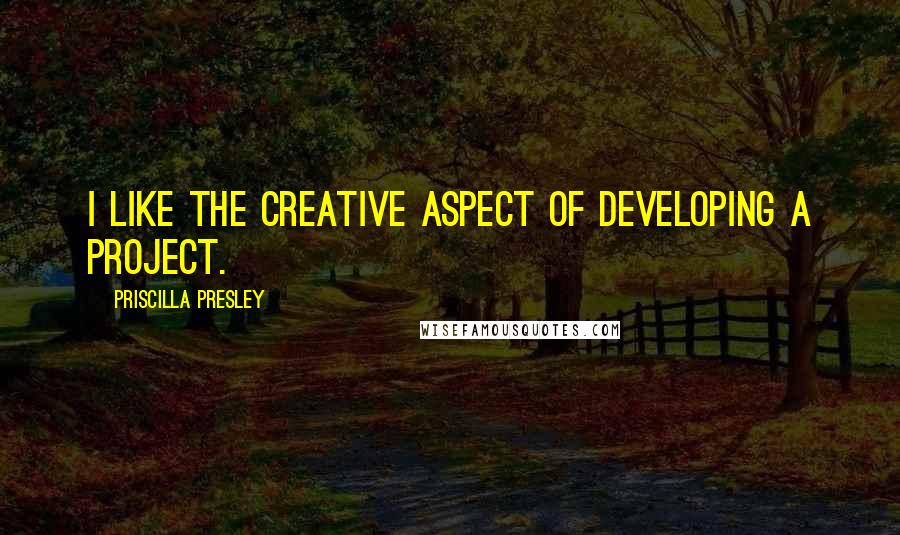 Priscilla Presley quotes: I like the creative aspect of developing a project.