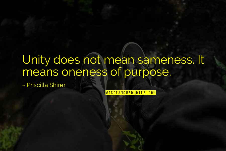 Priscilla Shirer Best Quotes By Priscilla Shirer: Unity does not mean sameness. It means oneness