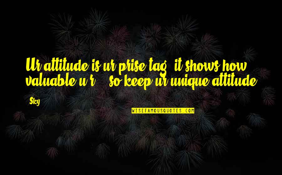 Prise Quotes By Sky: Ur attitude is ur prise tag, it shows