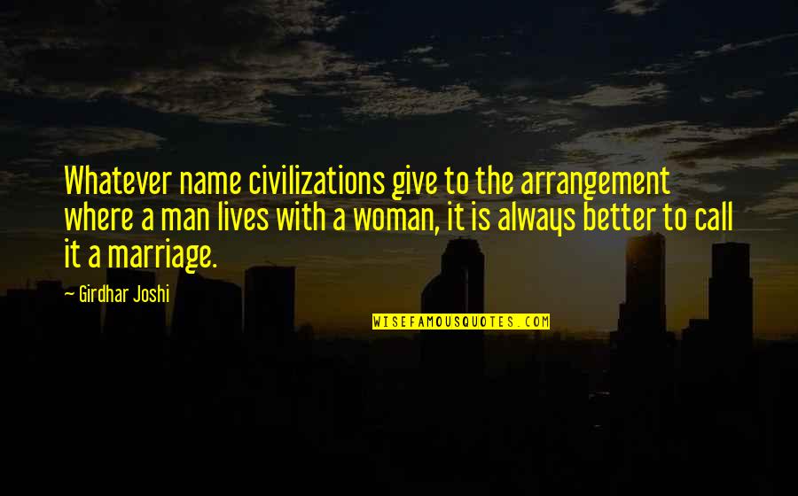 Prisionero Del Quotes By Girdhar Joshi: Whatever name civilizations give to the arrangement where Prisionero Del Quotes By Girdhar Joshi: Whatever name civilizations give to the arrangement where