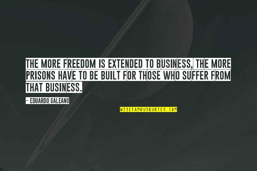 Prison And Freedom Quotes By Eduardo Galeano: The more freedom is extended to business, the
