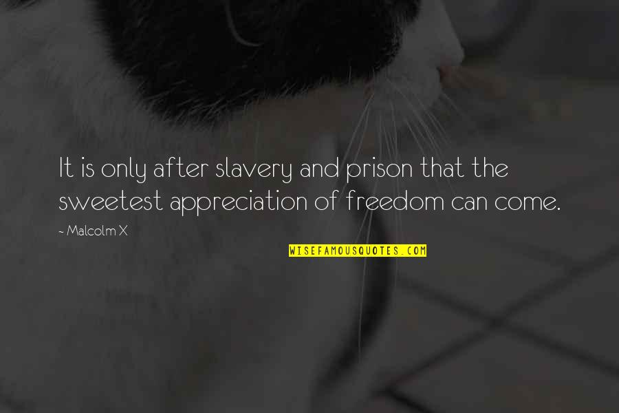 Prison And Freedom Quotes By Malcolm X: It is only after slavery and prison that