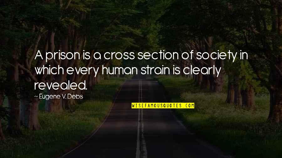 Prison And Society Quotes By Eugene V. Debs: A prison is a cross section of society Prison And Society Quotes By Eugene V. Debs: A prison is a cross section of society