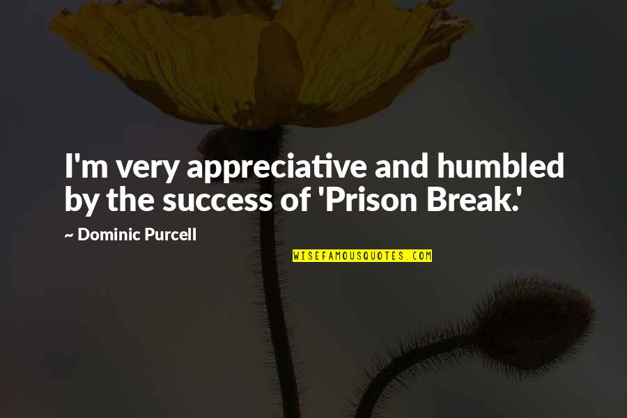 Prison Break All Quotes By Dominic Purcell: I'm very appreciative and humbled by the success