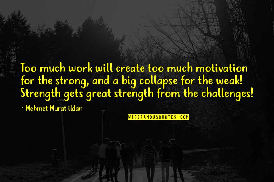 Prison Cells Quotes By Mehmet Murat Ildan: Too much work will create too much motivation