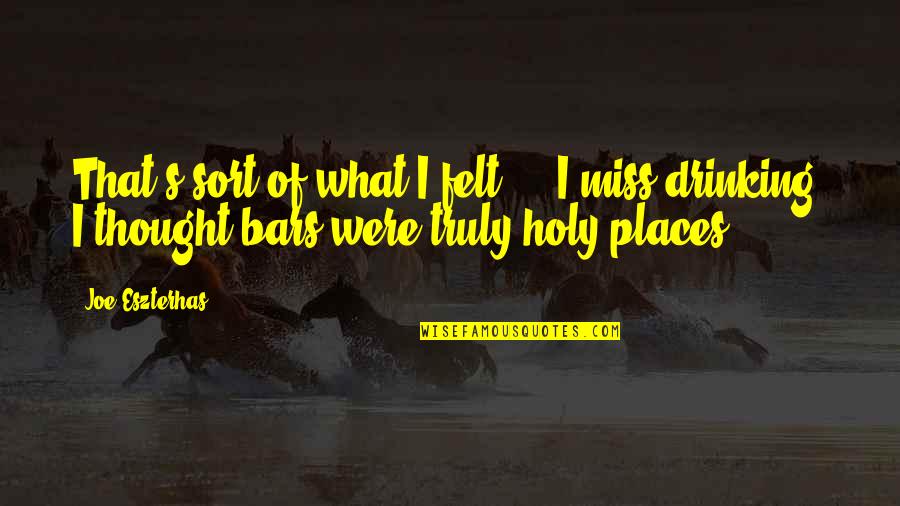 Prison Funny Quotes By Joe Eszterhas: That's sort of what I felt ... I
