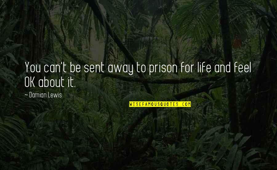 Prison Life Quotes By Damian Lewis: You can't be sent away to prison for