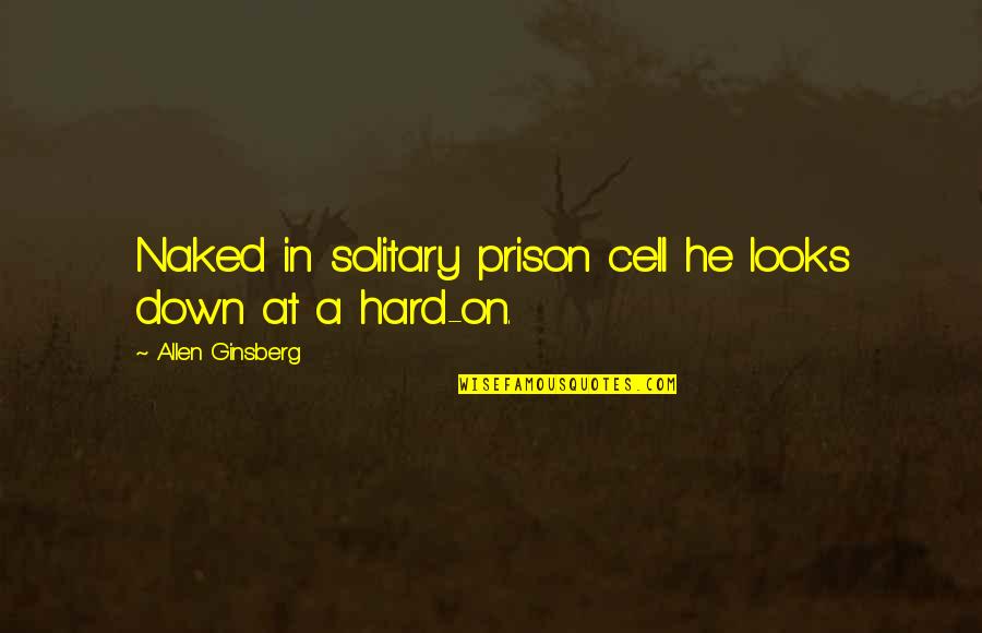 Prison Quotes By Allen Ginsberg: Naked in solitary prison cell he looks down Prison Quotes By Allen Ginsberg: Naked in solitary prison cell he looks down