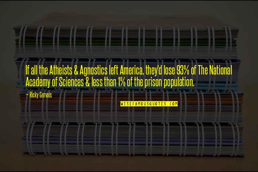 Prison'd Quotes By Ricky Gervais: If all the Atheists & Agnostics left America,