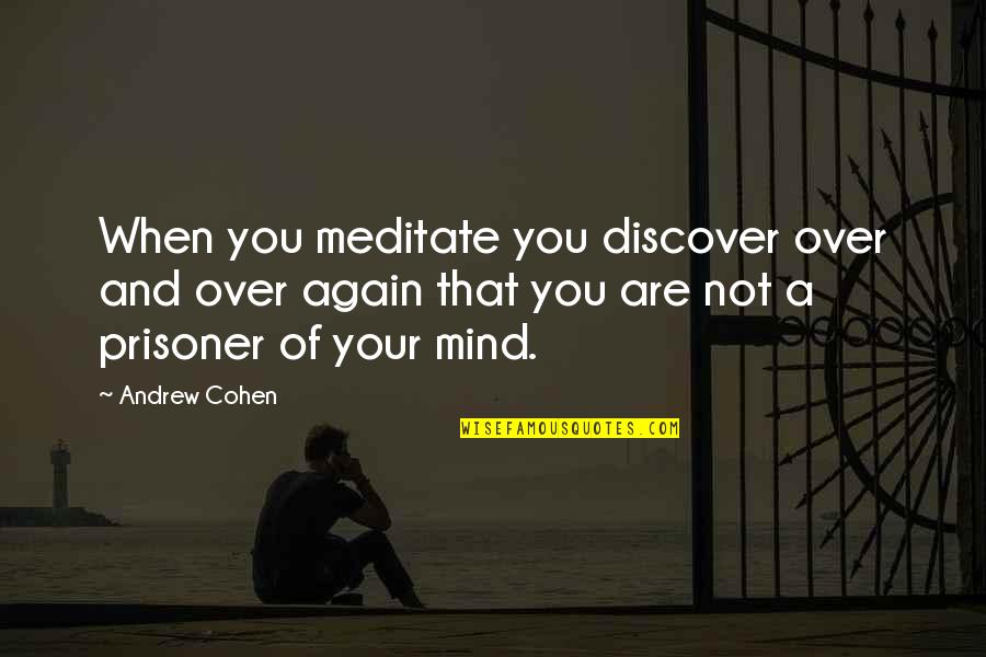 Prisoner Quotes By Andrew Cohen: When you meditate you discover over and over