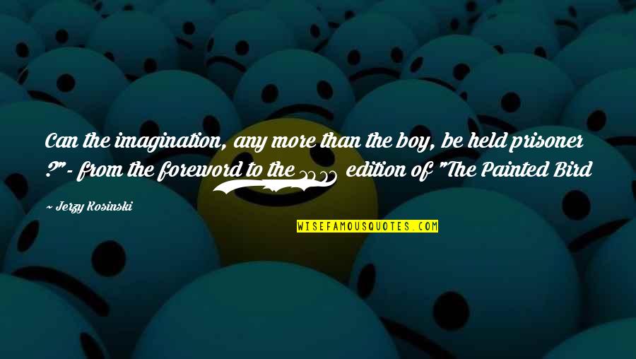 Prisoner Quotes By Jerzy Kosinski: Can the imagination, any more than the boy,