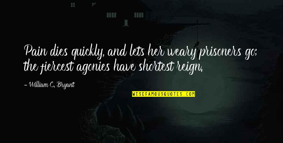Prisoners Best Quotes By William C. Bryant: Pain dies quickly, and lets her weary prisoners Prisoners Best Quotes By William C. Bryant: Pain dies quickly, and lets her weary prisoners
