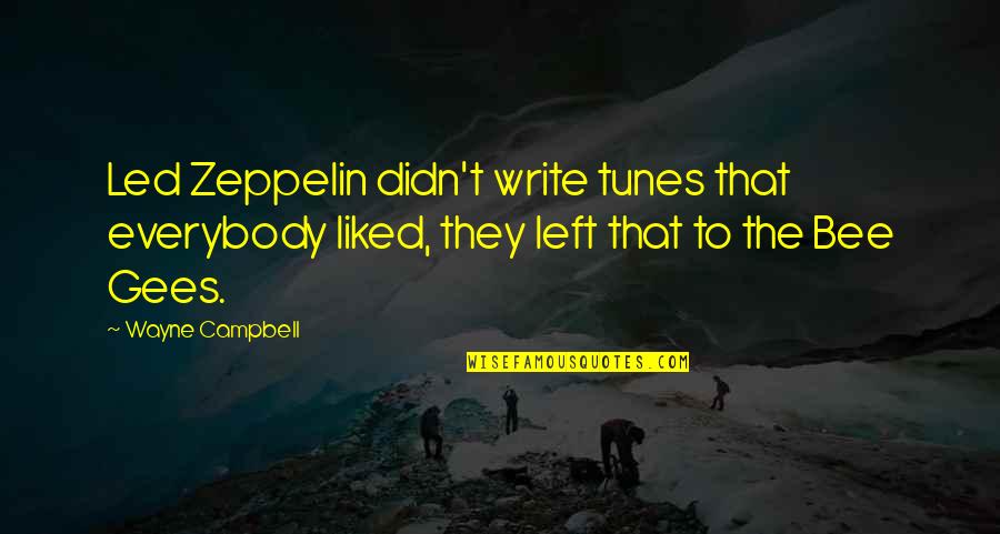 Prittwitz Quotes By Wayne Campbell: Led Zeppelin didn't write tunes that everybody liked, Prittwitz Quotes By Wayne Campbell: Led Zeppelin didn't write tunes that everybody liked,