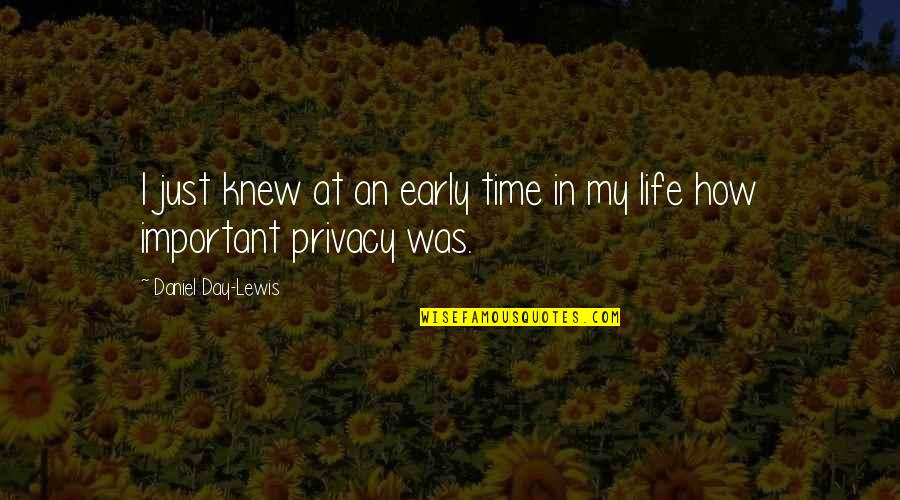 Privacy In Life Quotes By Daniel Day-Lewis: I just knew at an early time in