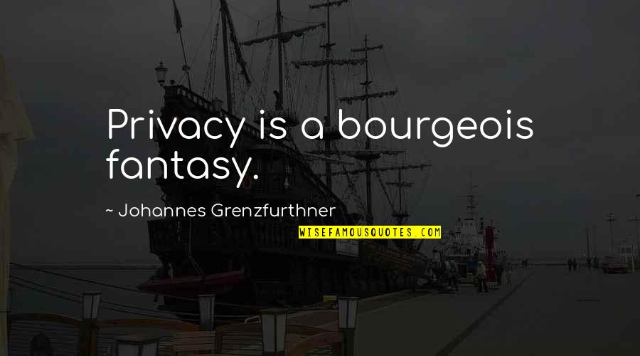 Privacy Is Quotes By Johannes Grenzfurthner: Privacy is a bourgeois fantasy.